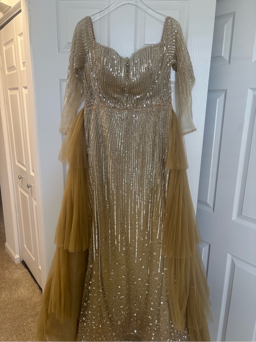 Gold Wedding Dress - Strapless Formal Gown